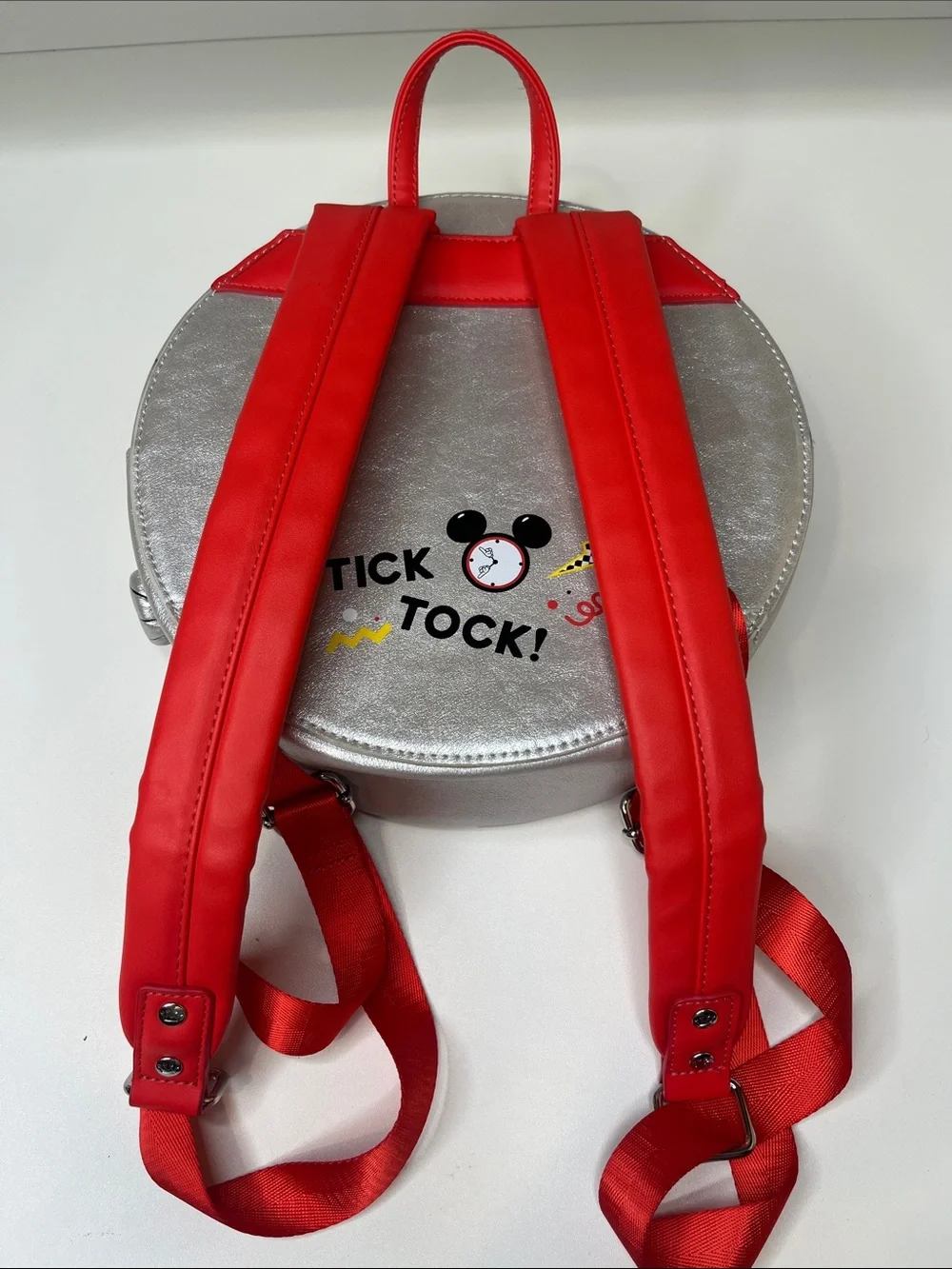 Loungefly Mickey Mouse Red, Black, Yellow Clock backpack